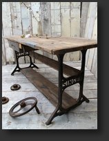 industrial singer vintage pine table 5