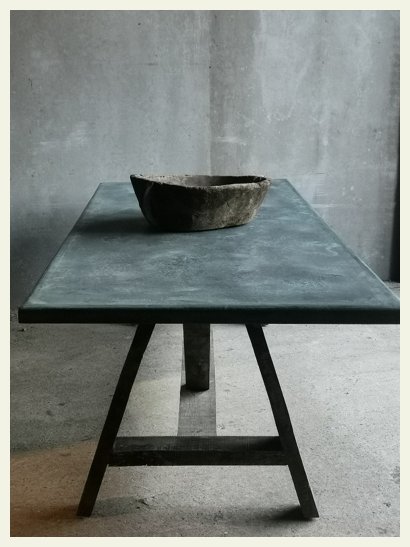 A Frame Outdoor Iron Topped Table