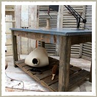 Zinc Topped Two Tier Work Bench / Kitchen island.