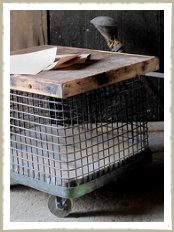 Vintage storage cage or side table