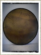 aged brass table top