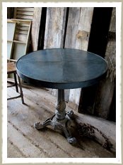 Cafe Table, Zinc Topped round bistro commercial