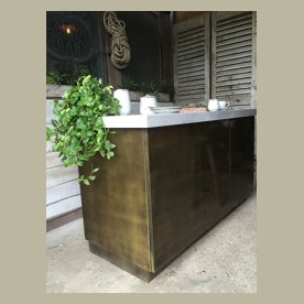 brass kitchen island