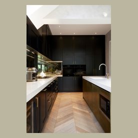 Brass doors cabinets kitchen London