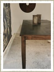 Tapered Oak Leg Iron Top Table