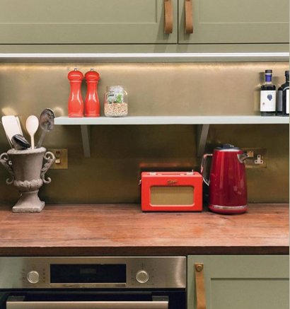 Brass splashback Copp Barton