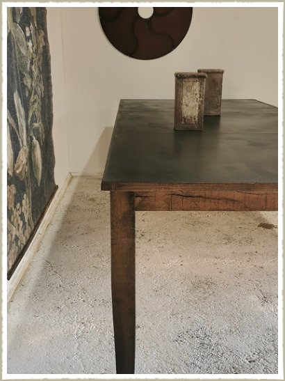 Tapered Oak Leg Iron Top Table