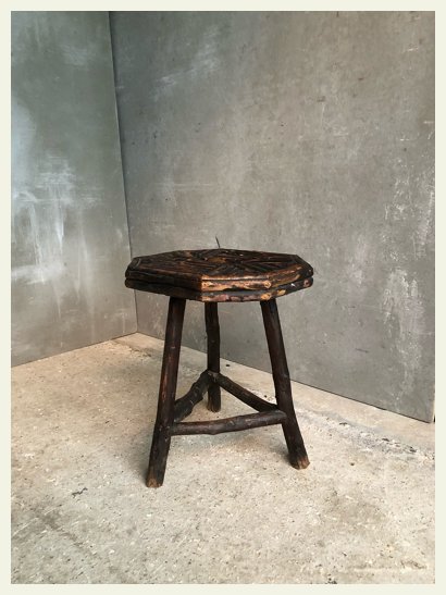 Tramp art side table