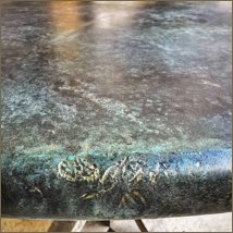 verdigris brass table top edge