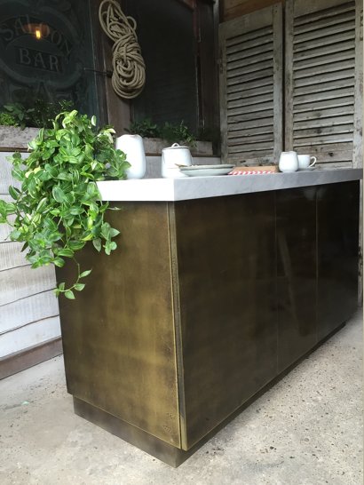 brass kitchen island