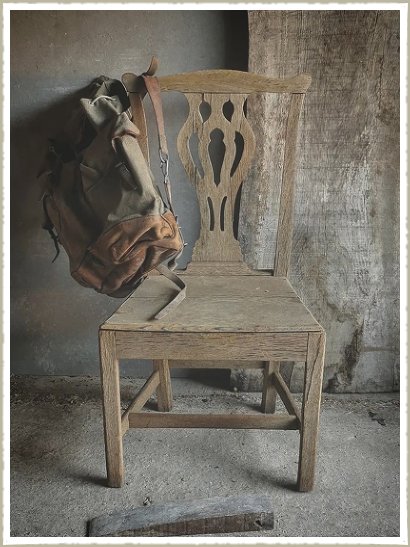 bleached oak chair straight back