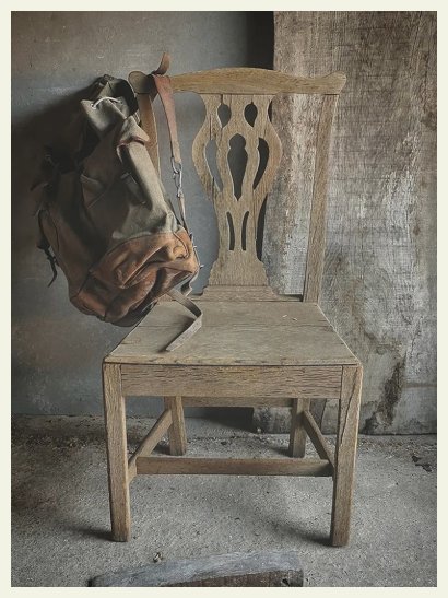 bleached oak chair straight back