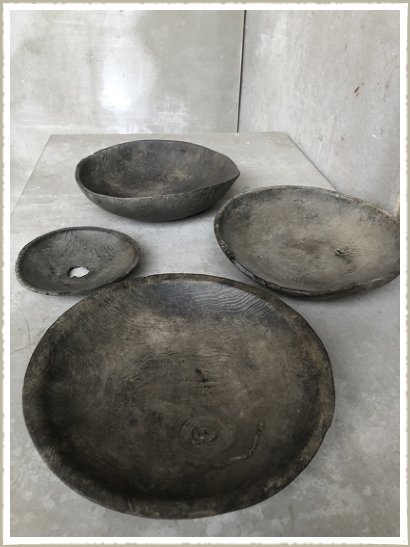 Wabi Sabi Aged wooden display plates bowls