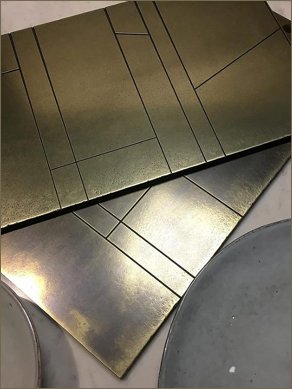 brass deco tiles and panels