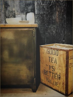 brass kitchen unit