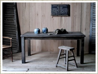 aged oak dining table industrial