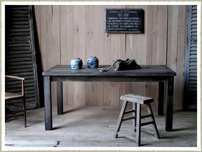 aged oak dining table industrial