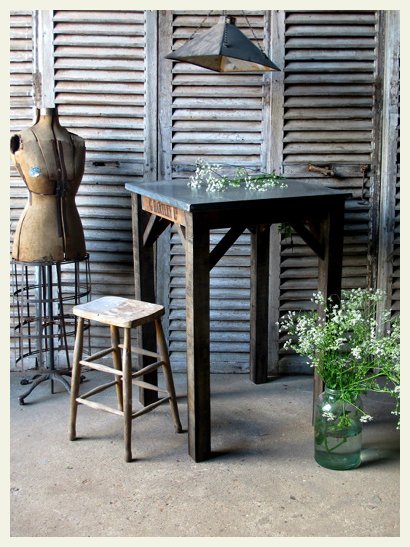 Iron Topped Pub/Cafe Poseur Table | Tables