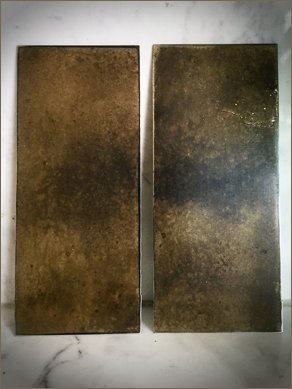 brass tiles splash back panels